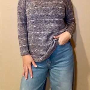 Gray/Blue Striped Sweater